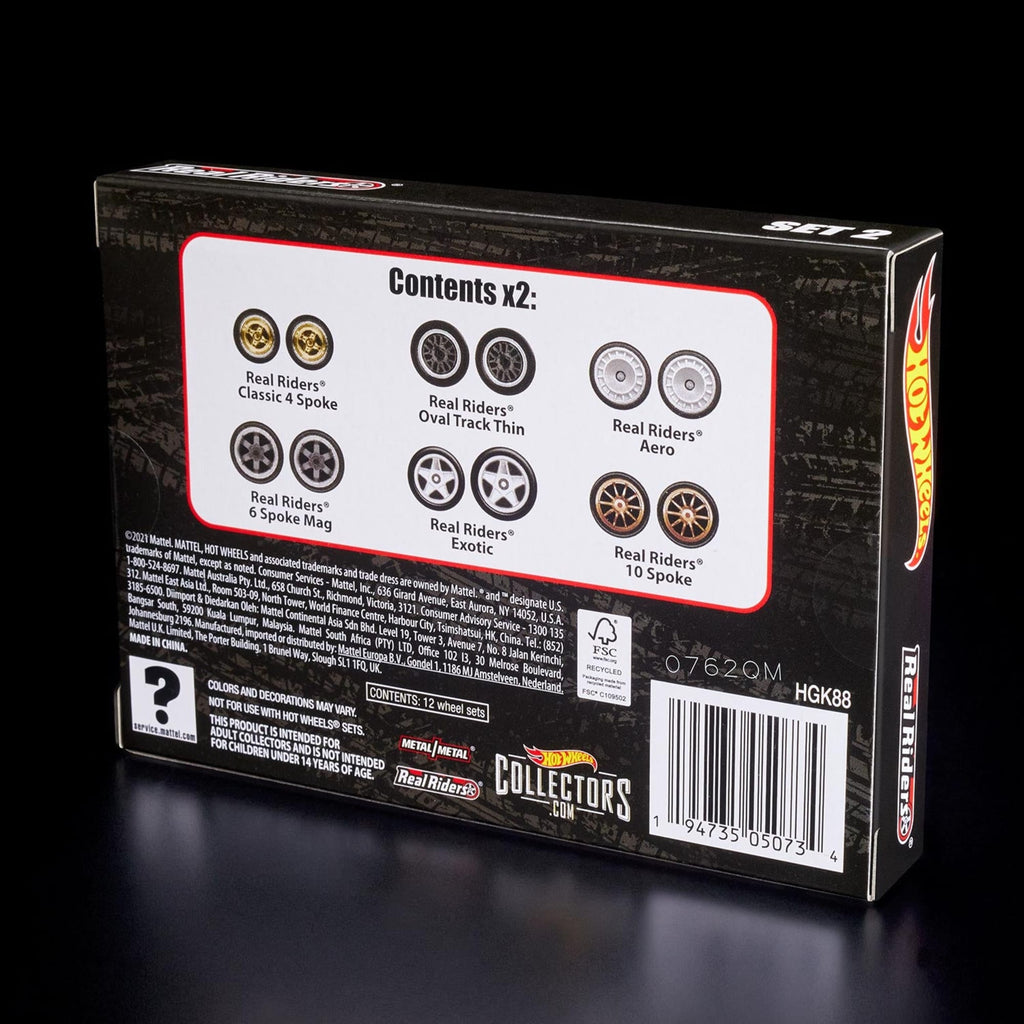 Hot Wheels RLC Exclusive Real Riders Wheels Pack - Set 2