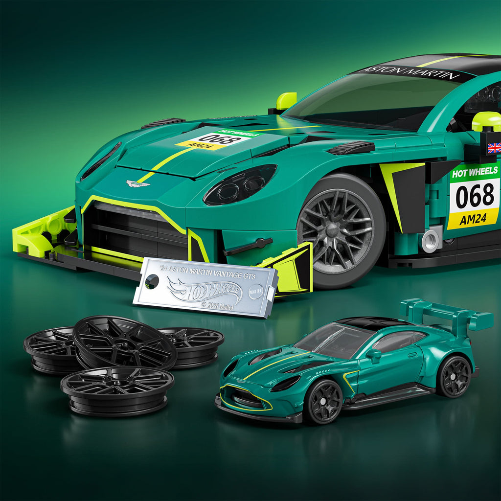 Mattel Brick Shop Hot Wheels ’24 Aston Martin Vantage GT3 Building Set