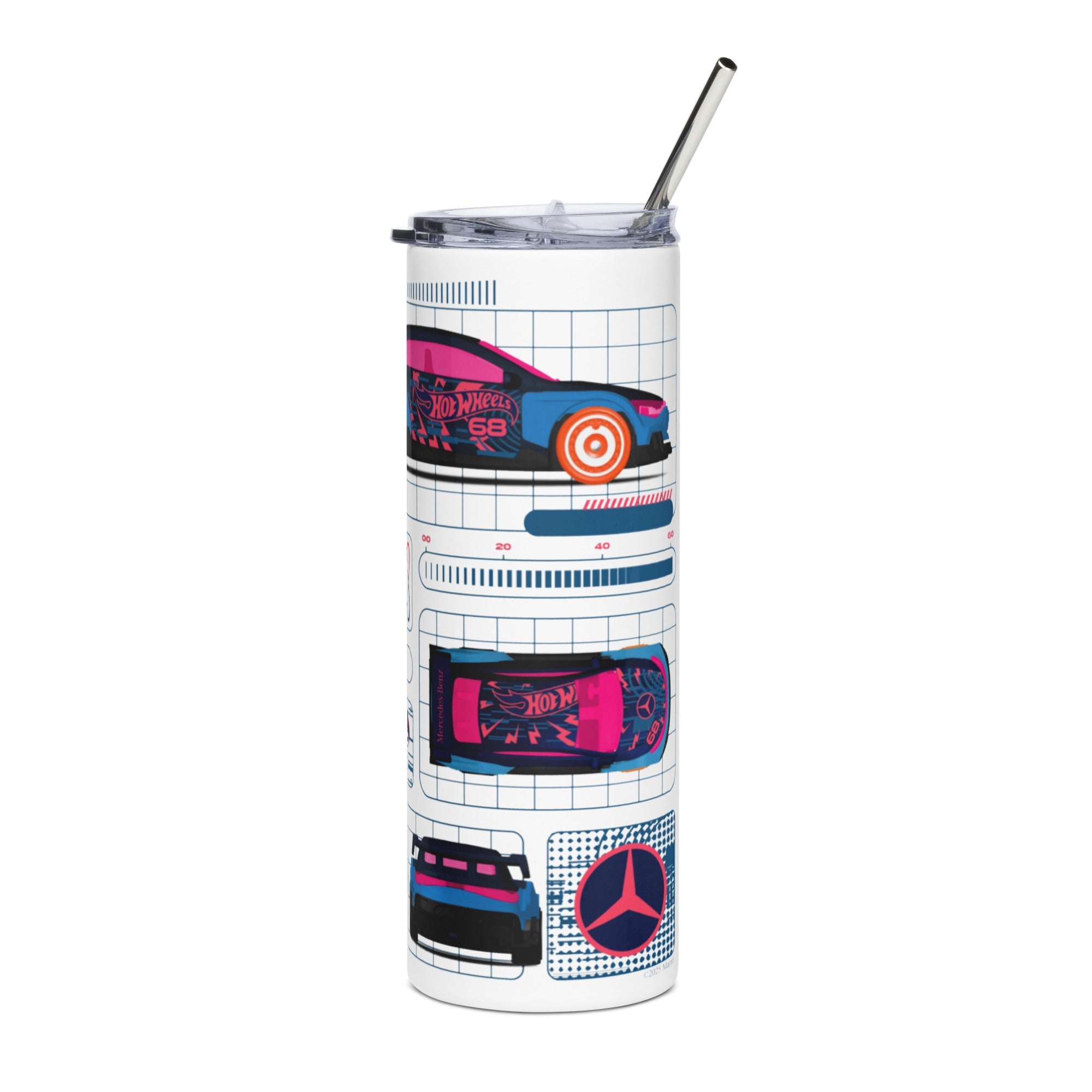 Hot Wheels x Mercedes Benz White Tumbler