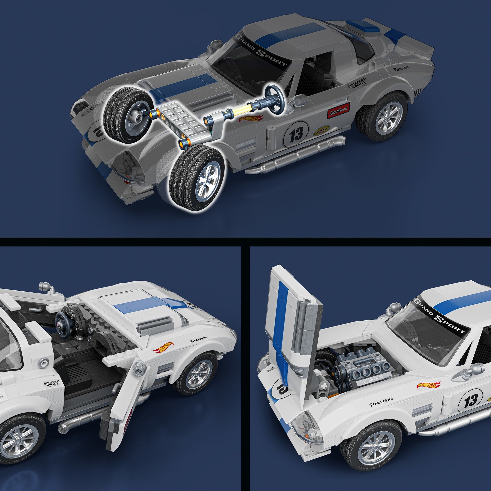 Mattel Brick Shop Hot Wheels Corvette Grand Sport Building Set