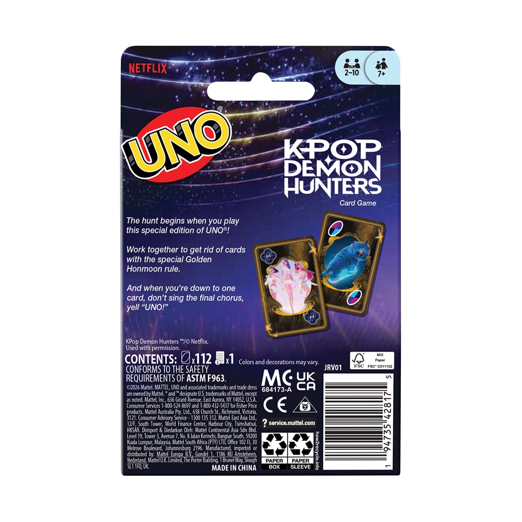 UNO KPop Demon Hunters Deck