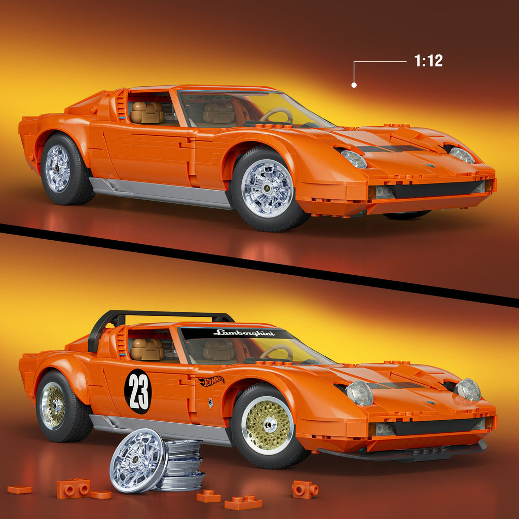 Mattel Brick Shop Hot Wheels Lamborghini Miura P400 SV Collectible Building Set