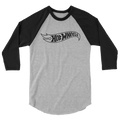 Hot Wheels Outline Logo 3/4 Sleeve Grey and Black Raglan Shirt