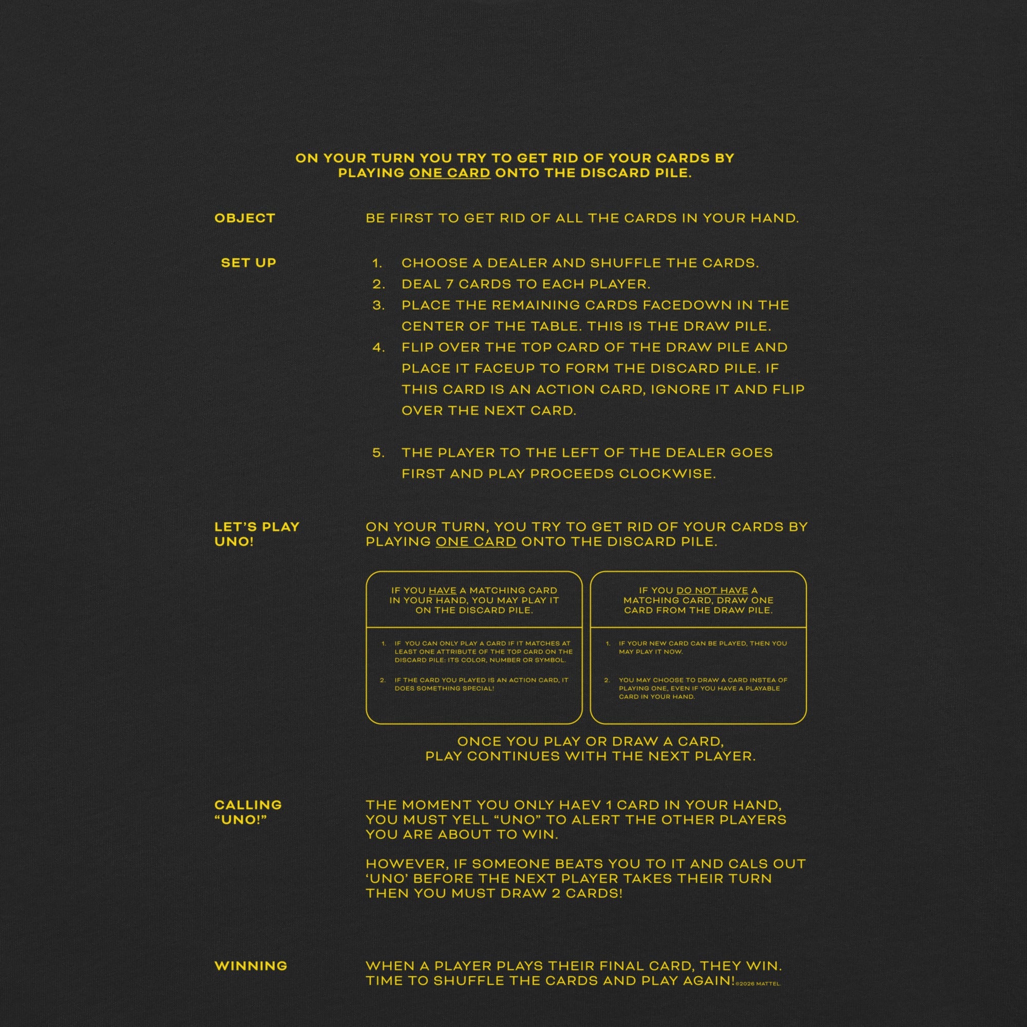 UNO Social Club Rules Black T-shirt
