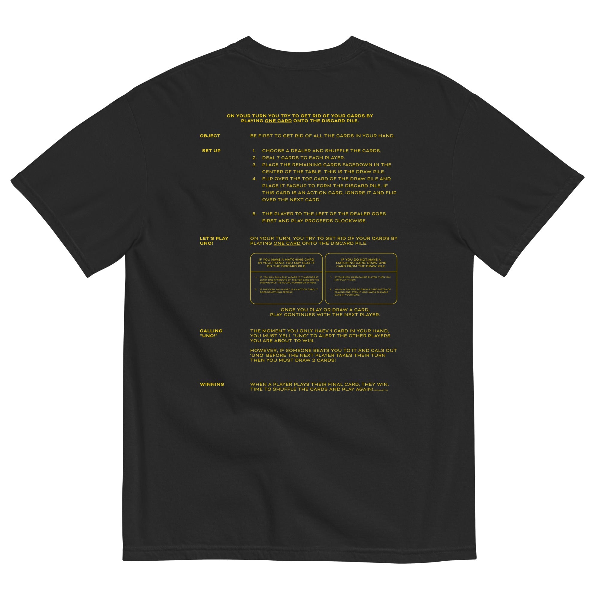 UNO Social Club Rules Black T-shirt