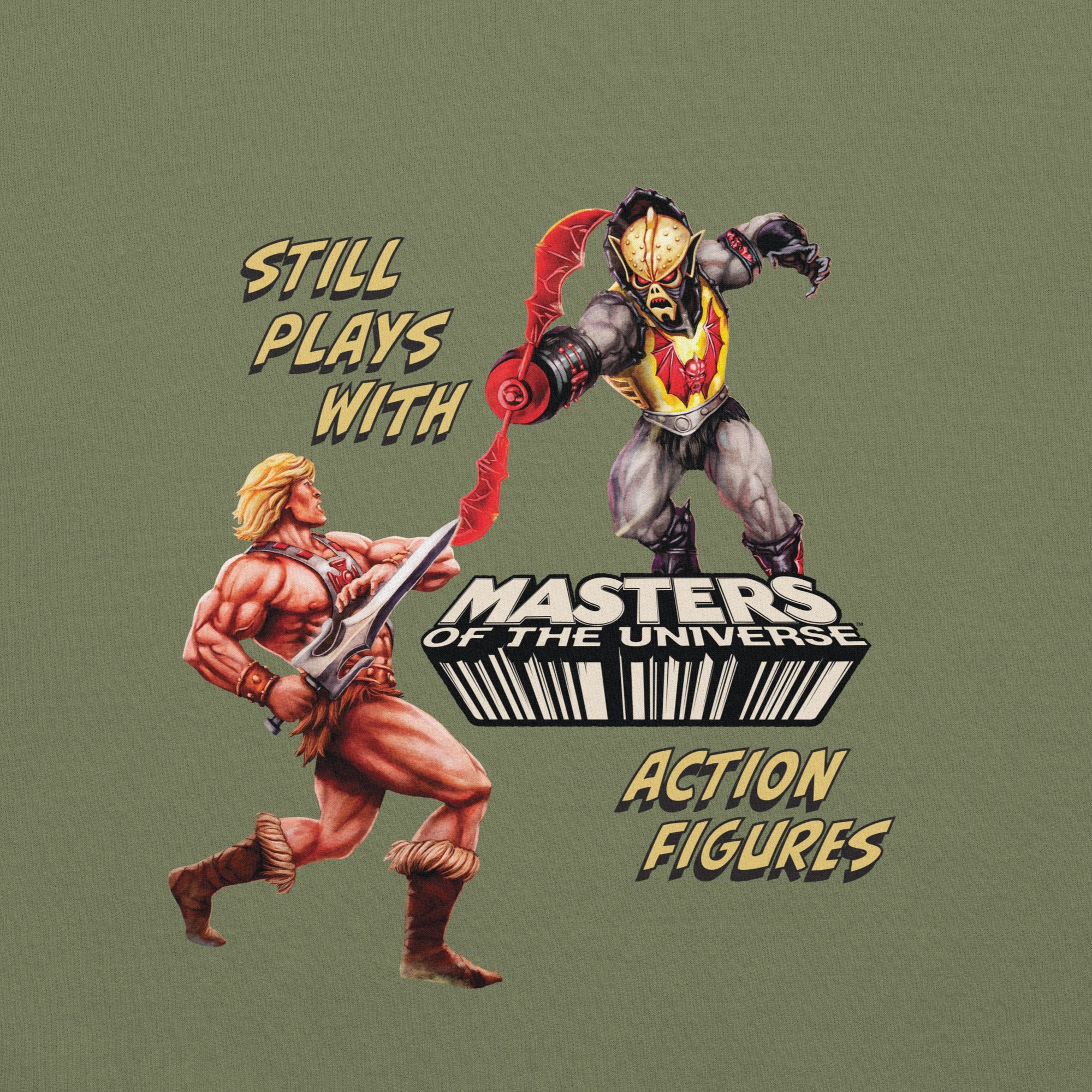 Masters of the Universe Still Plays with Action Figures Green Hoodie