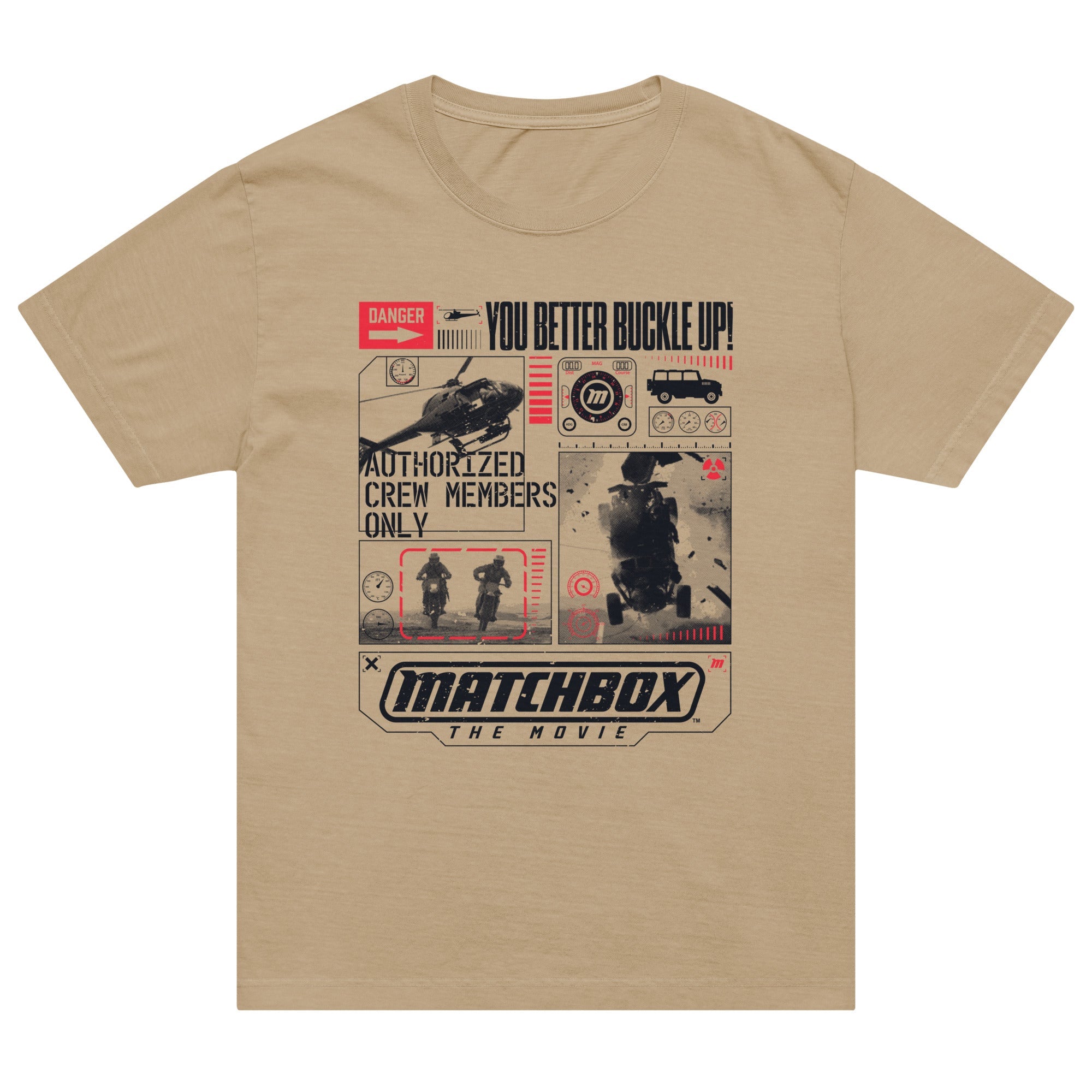 Matchbox The Movie You Better Buckle Up Tan T-shirt