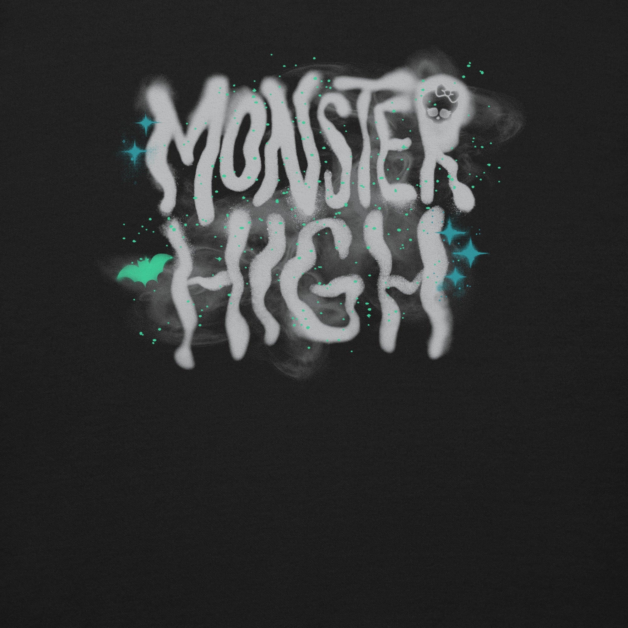 Monster High Lunar Glow Logo Embroidered Black Sweatshirt