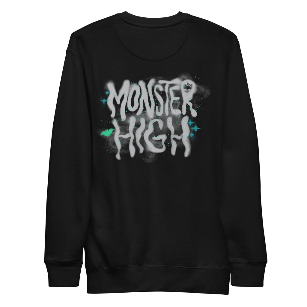 Monster High Lunar Glow Logo Embroidered Black Sweatshirt