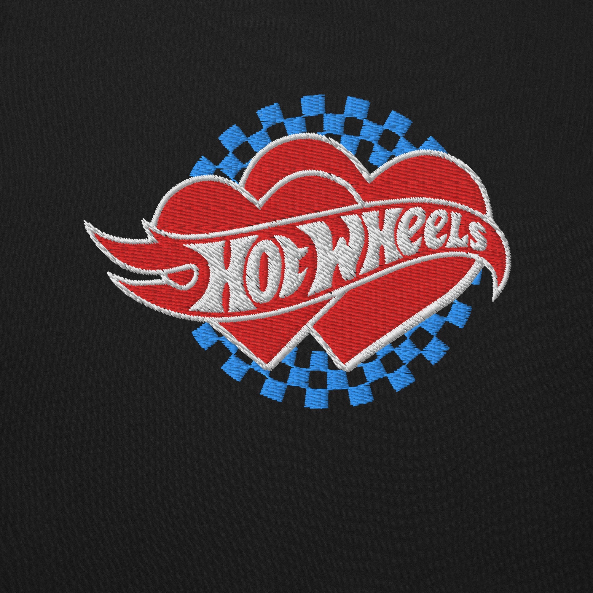 Hot Wheels Embroidered Checkered Hearts Sweatshirt