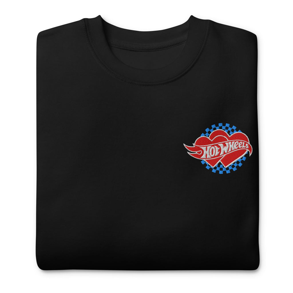 Hot Wheels Embroidered Checkered Hearts Sweatshirt