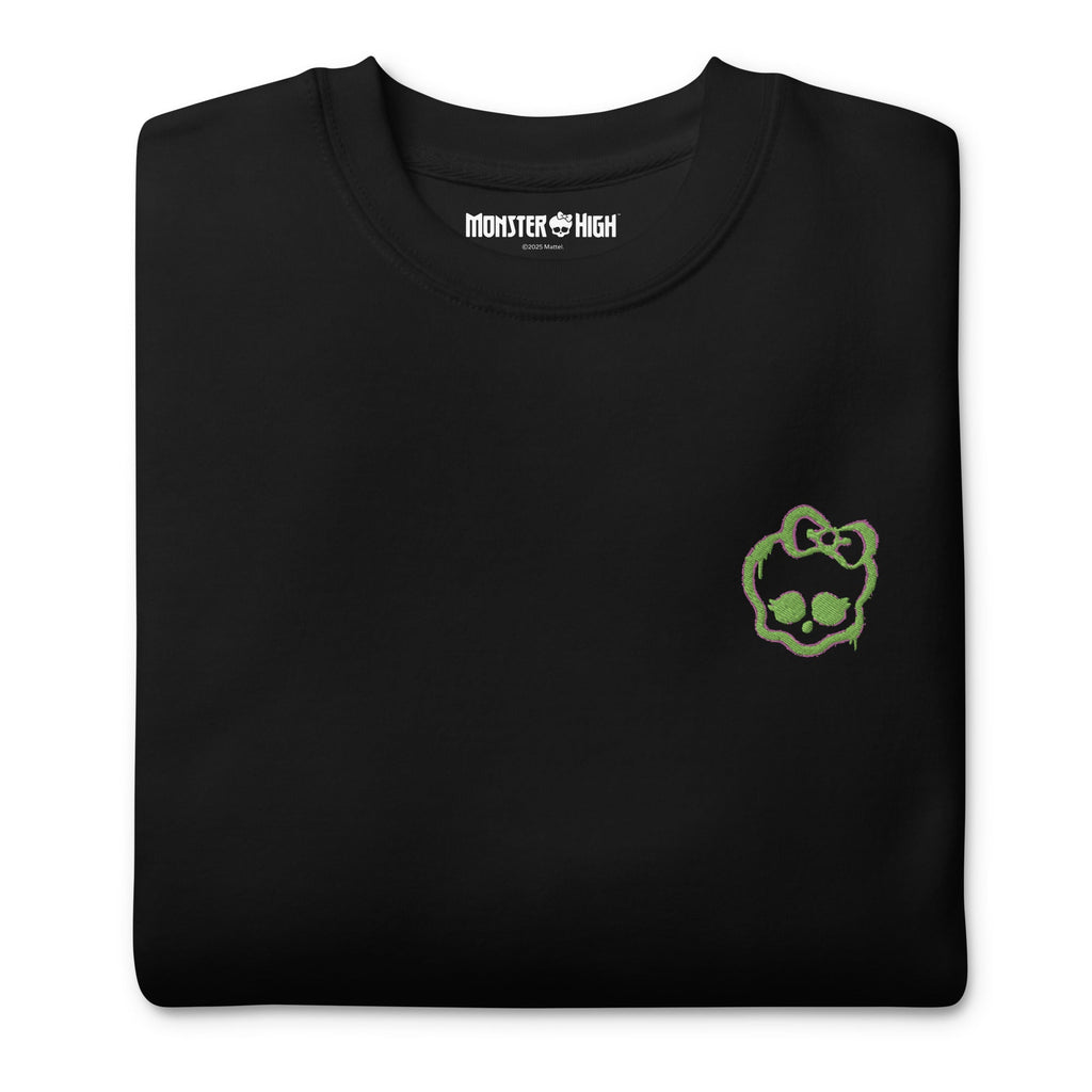 Monster High Lunar Glow Logo Embroidered Black Sweatshirt