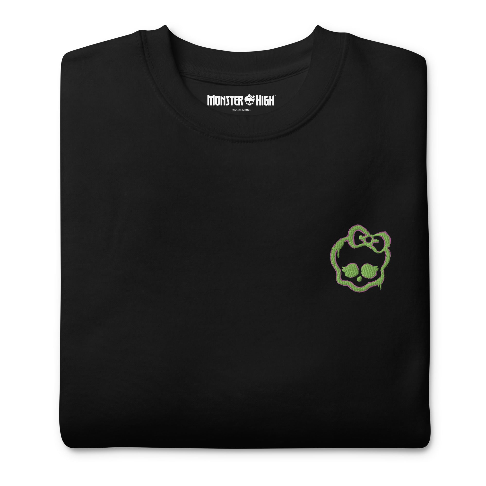 Monster High Lunar Glow Logo Embroidered Black Sweatshirt