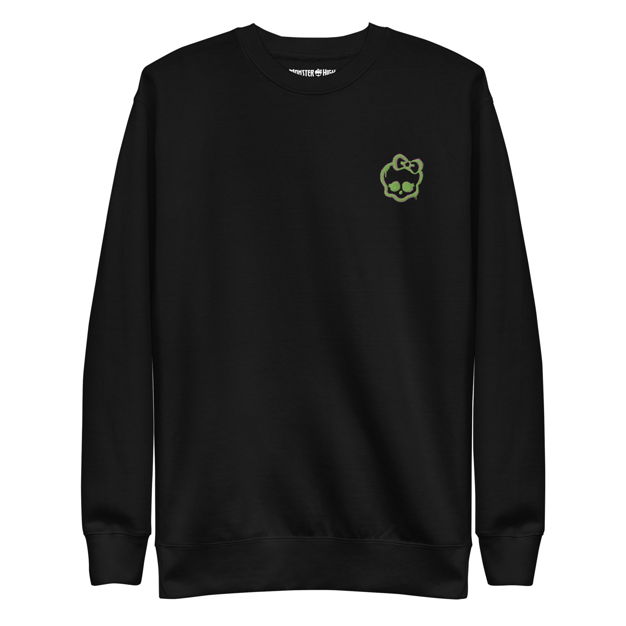 Monster High Lunar Glow Logo Embroidered Black Sweatshirt