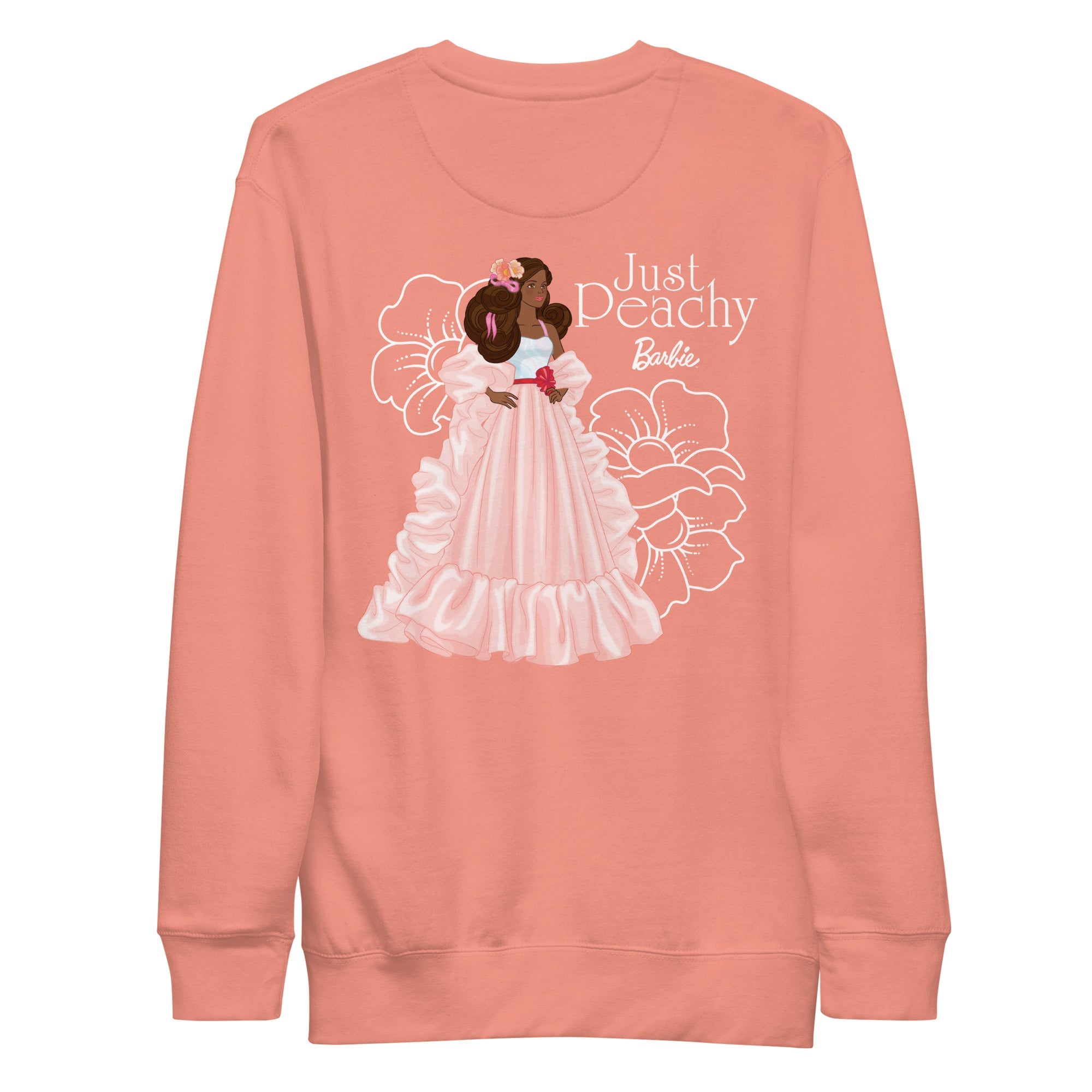 Barbie Peaches 'n Cream Embroidered Peach Sweatshirt