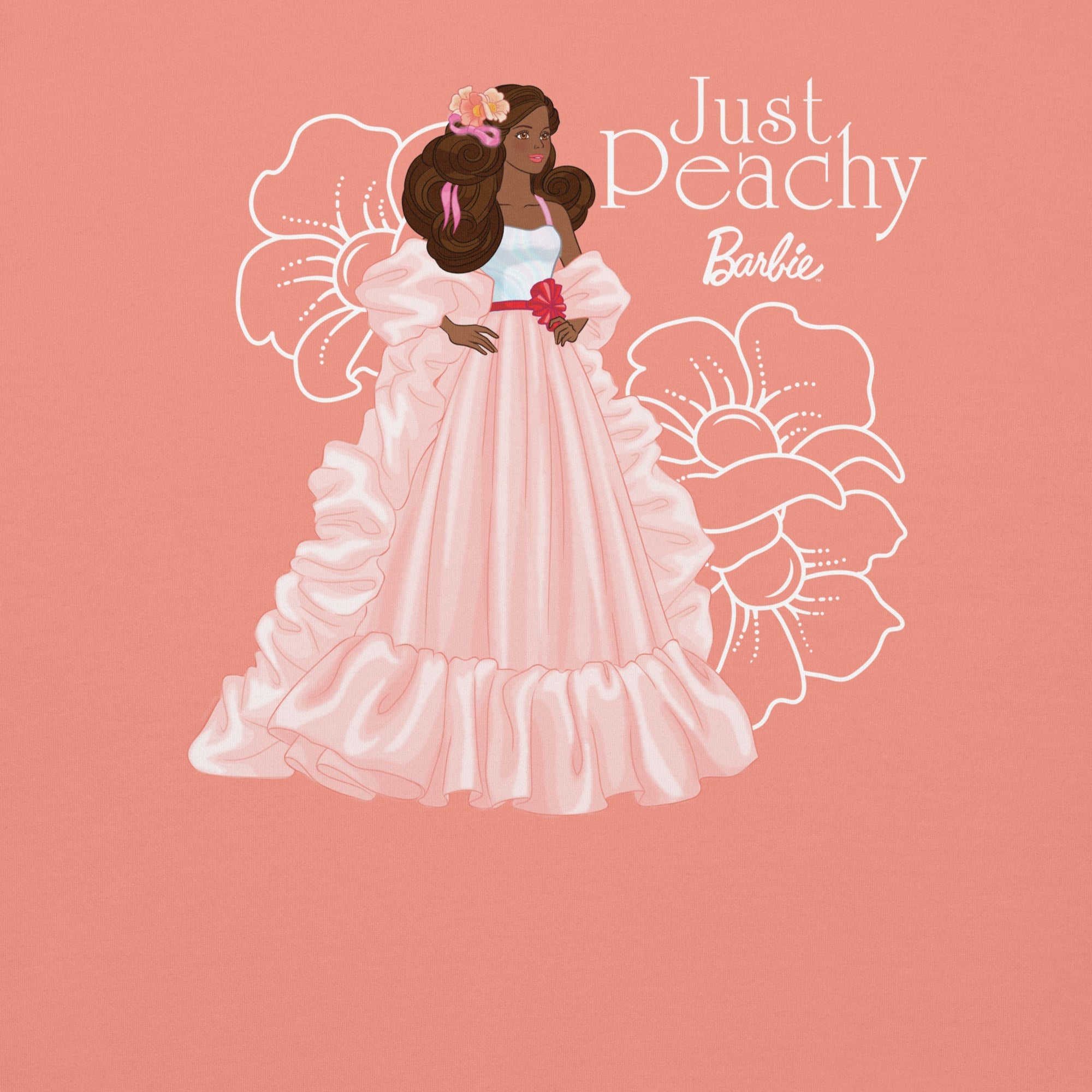 Barbie Peaches 'n Cream Embroidered Peach Sweatshirt