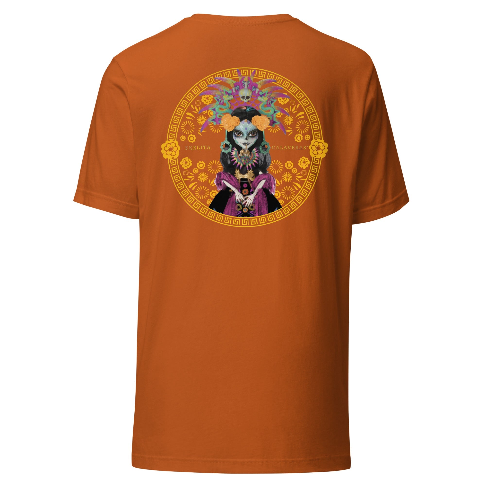 Monster High Skelita Día de Muertos Embroidered Orange T-Shirt