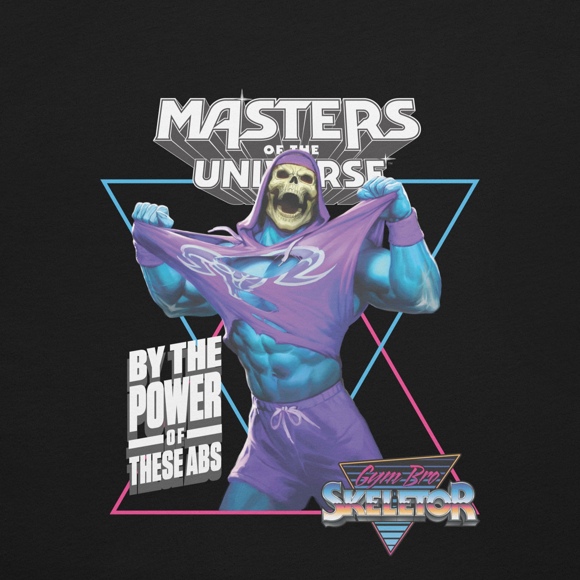 Masters of the Universe Gym Bro Skeletor Ab Power Black T-shirt