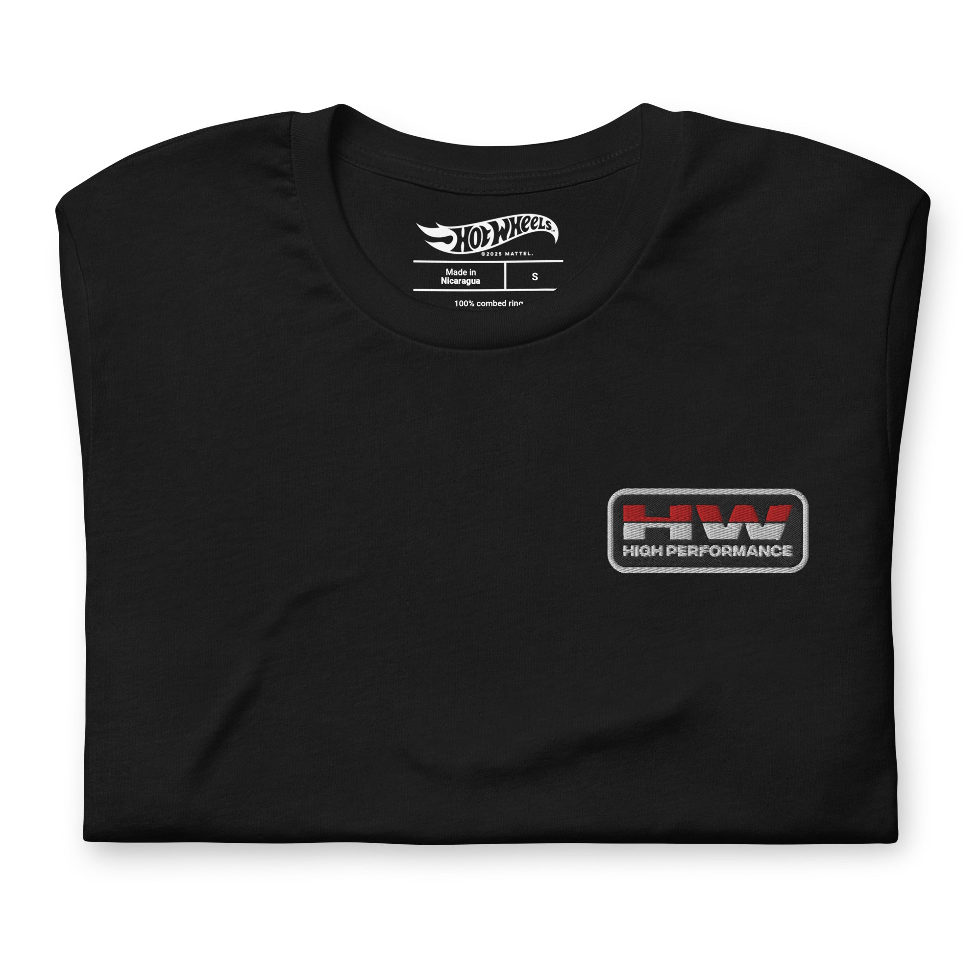 Hot Wheels High Performance Racing Embroidered Black T-Shirt