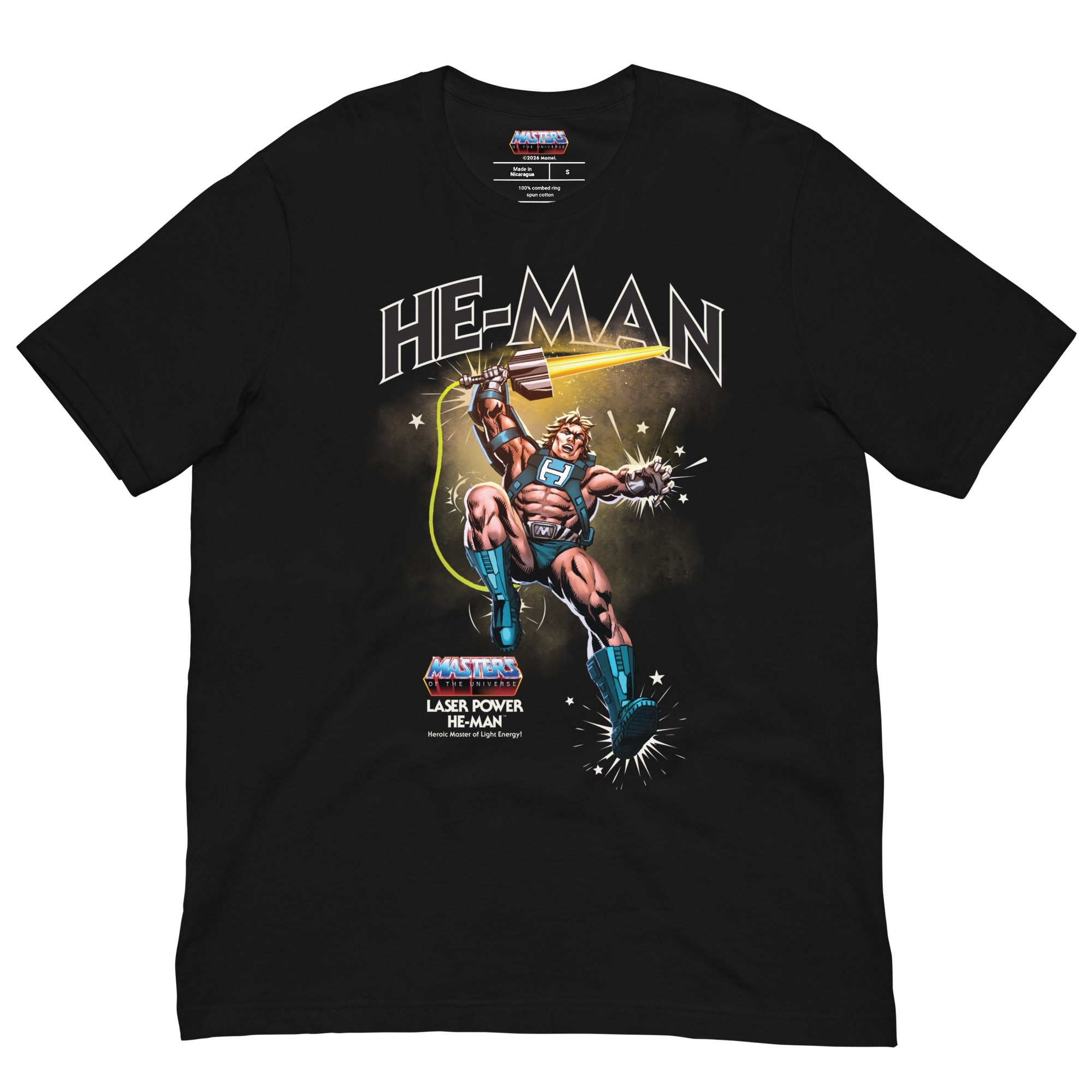 Masters of the Universe Laser Power He-Man Black T-shirt