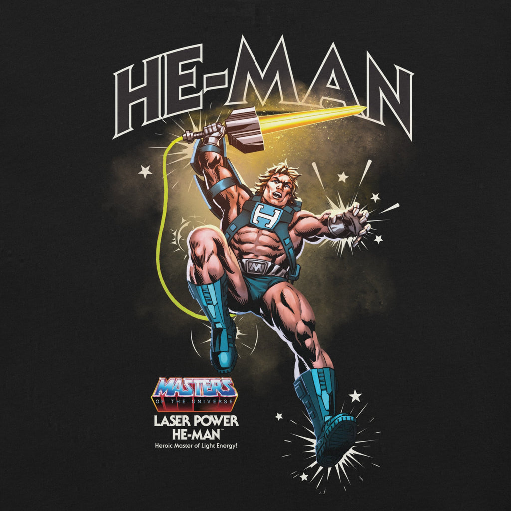 Masters of the Universe Laser Power He-Man Black T-shirt