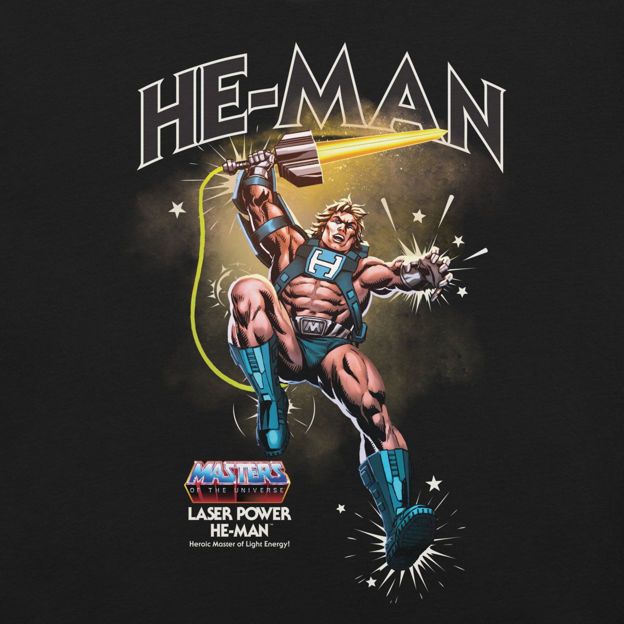 Masters of the Universe Laser Power He-Man Black T-shirt