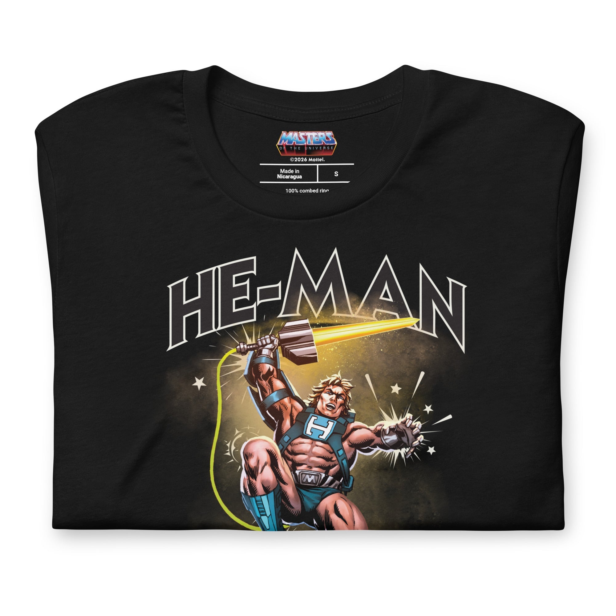 Masters of the Universe Laser Power He-Man Black T-shirt