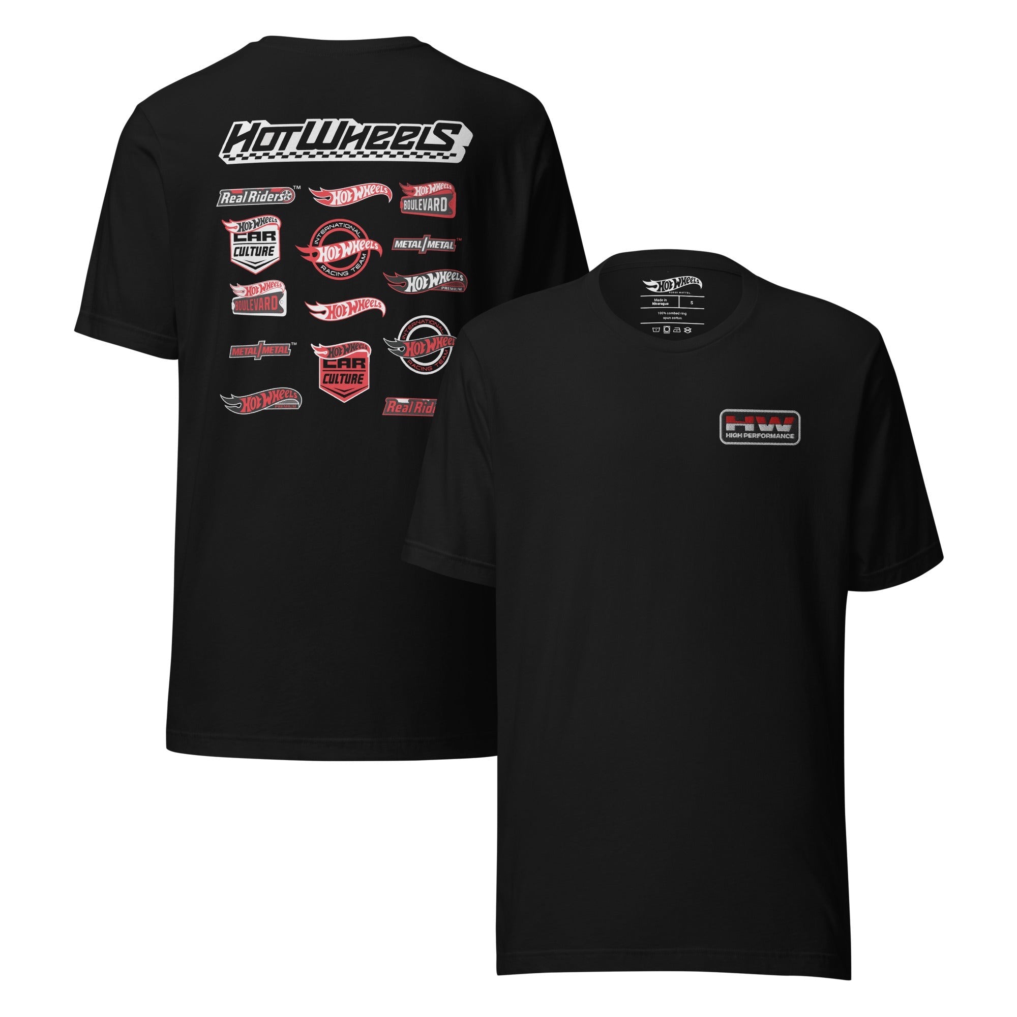 Hot Wheels High Performance Racing Embroidered Black T-Shirt