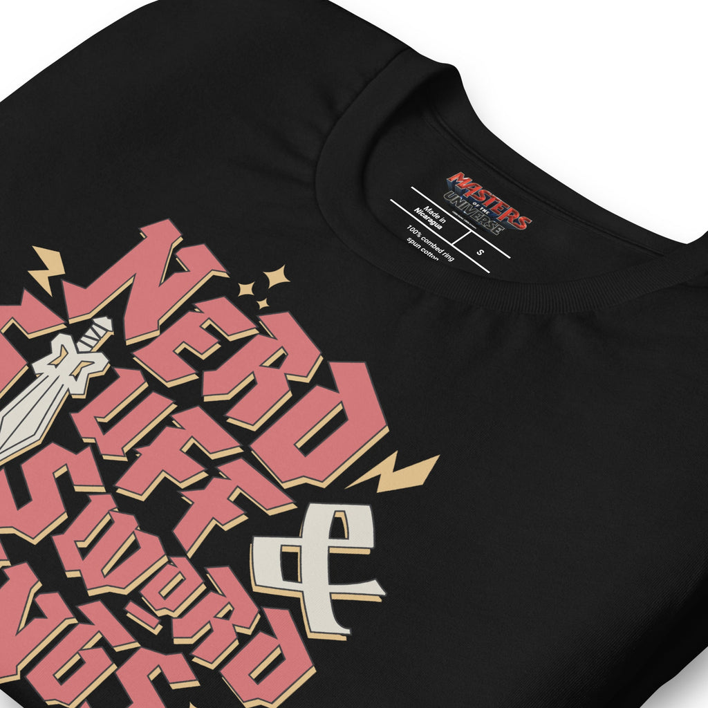 Masters of the Universe Movie Nerd Stuff and Sword Things Black T-shirt