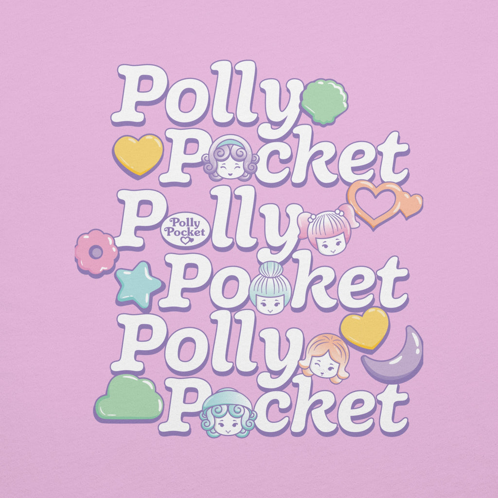 Polly Pocket Icons Embroidered Pink T-Shirt