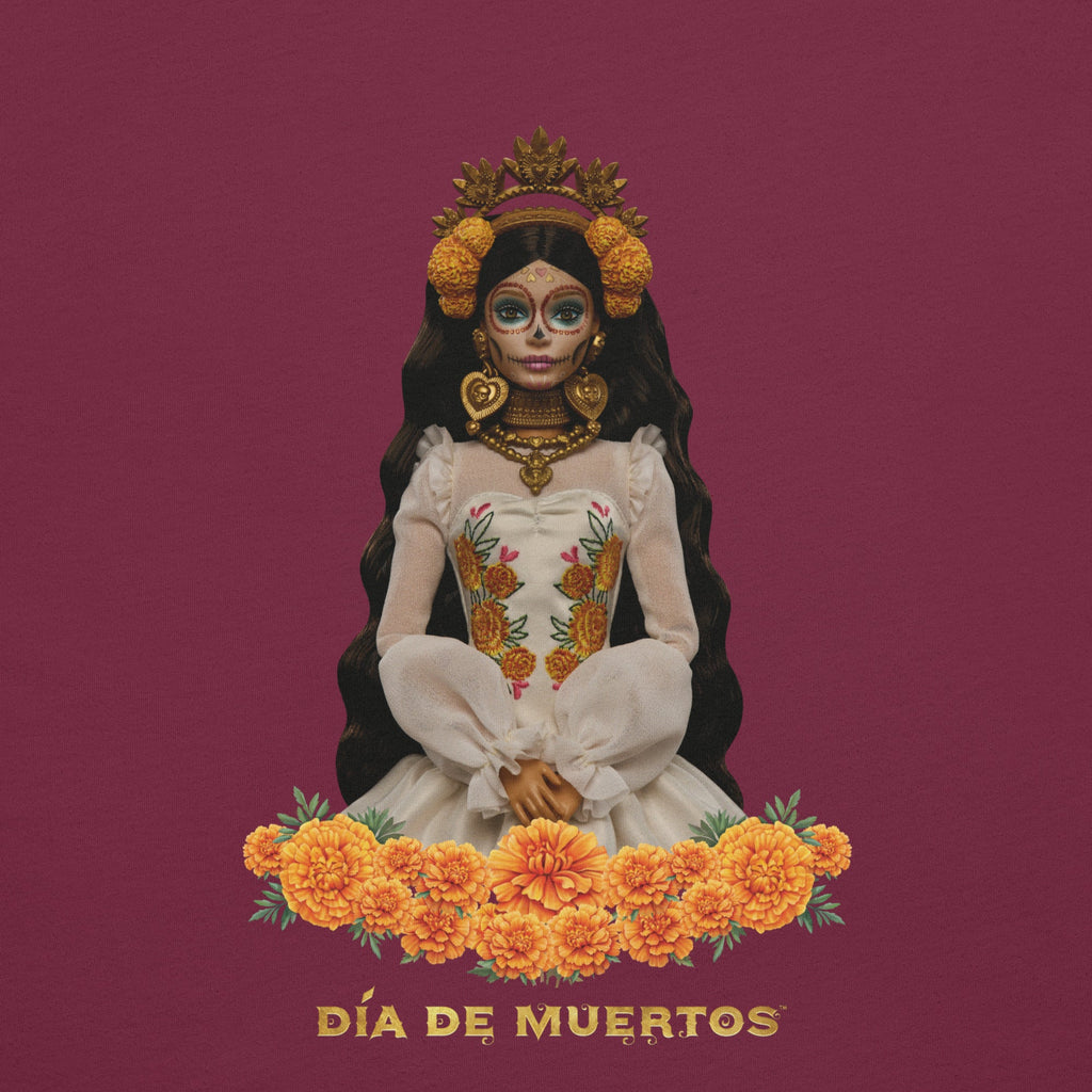 Barbie Día de Muertos Maroon T-Shirt