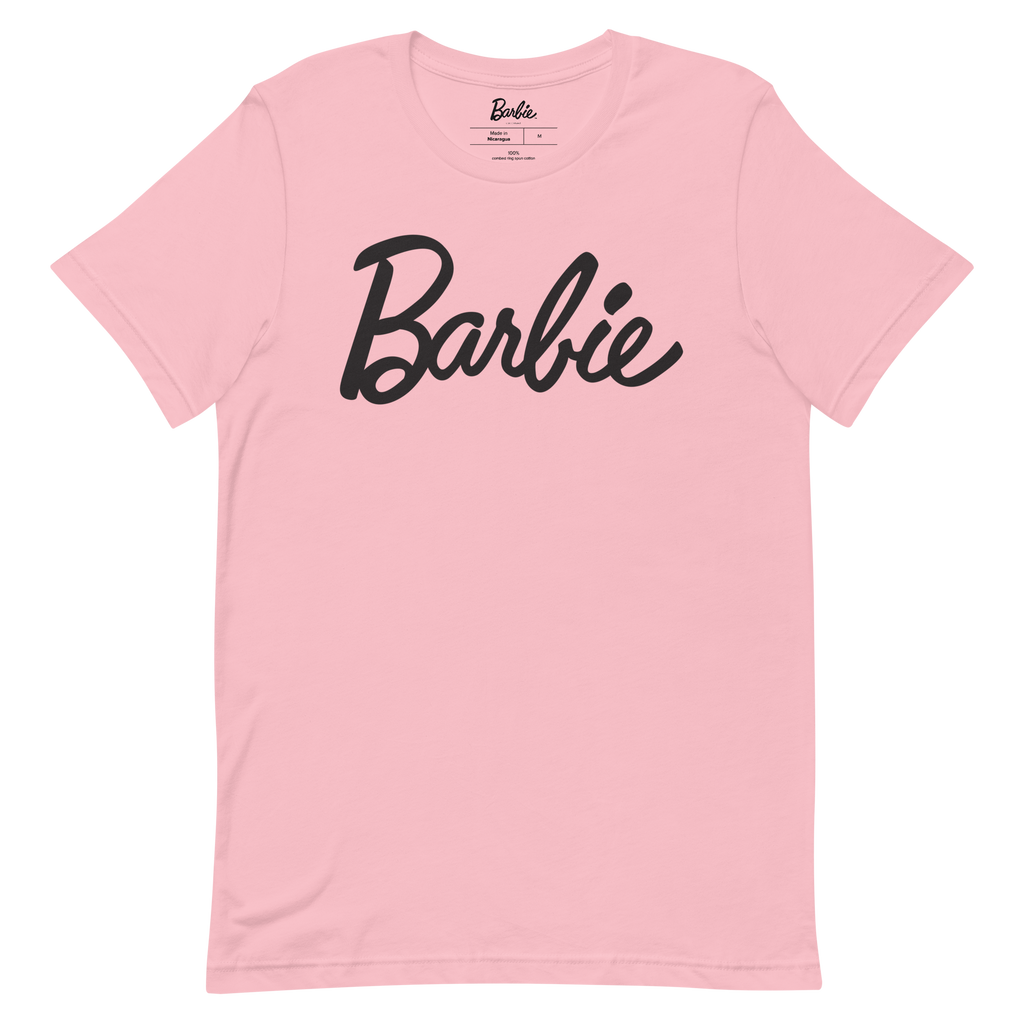 Barbie Script Logo Unisex Pink T-Shirt