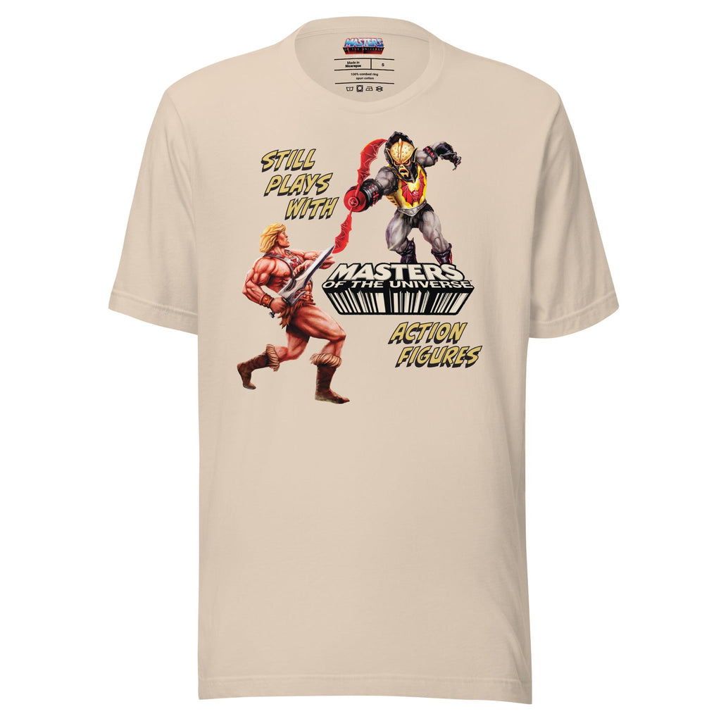 Masters of the Universe Still Plays with Action Figures Cream T-Shirt