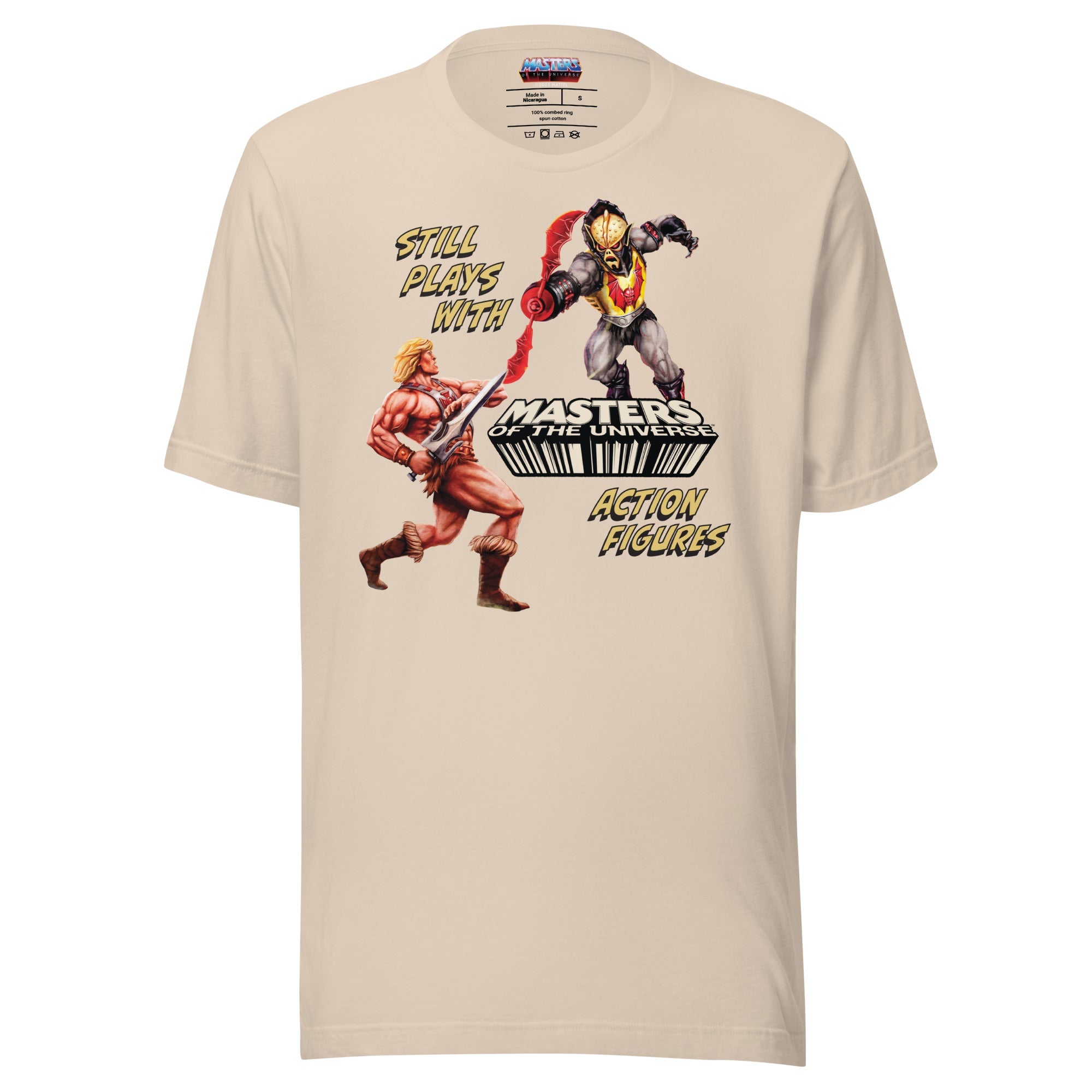 Masters of the Universe Still Plays with Action Figures Cream T-Shirt