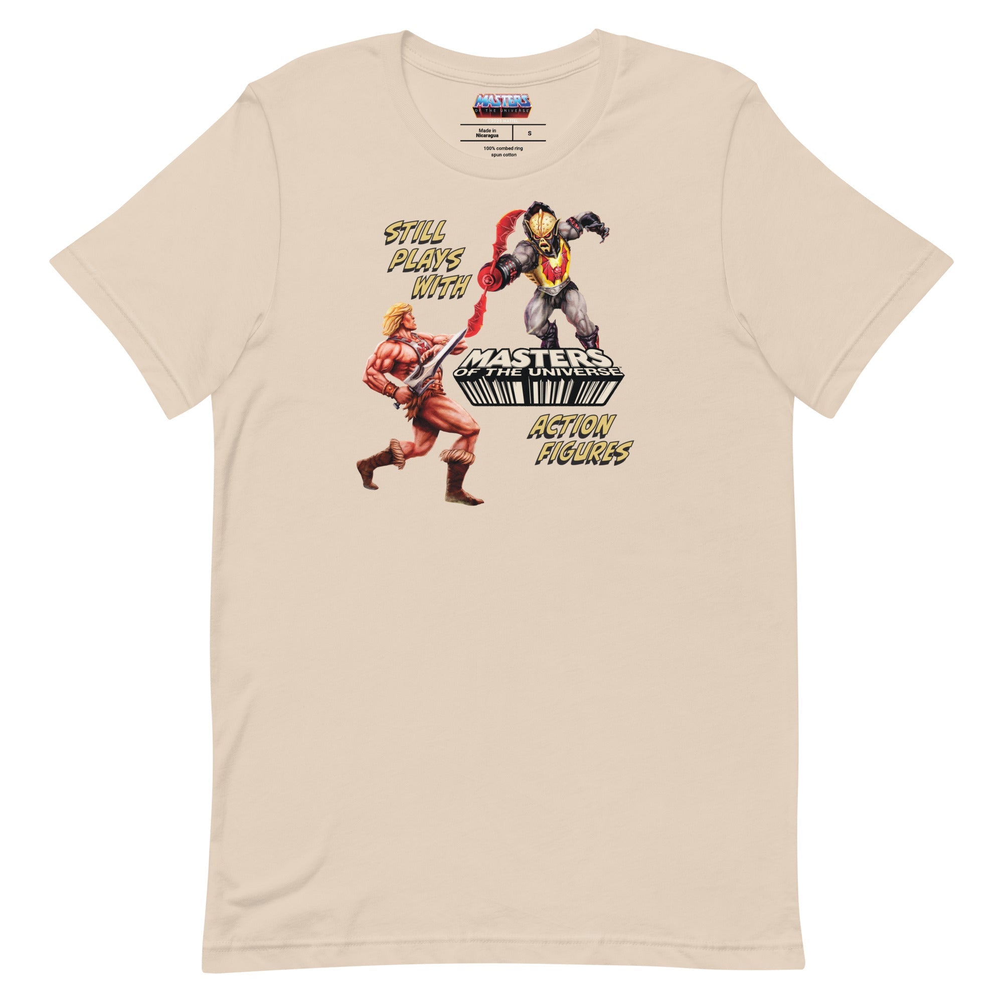 Masters of the Universe Still Plays with Action Figures Cream T-Shirt