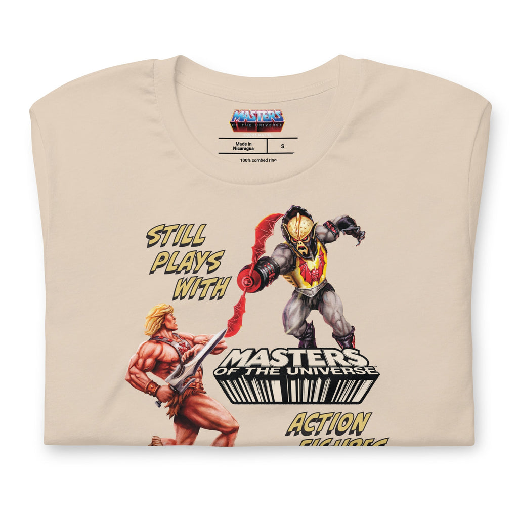 Masters of the Universe Still Plays with Action Figures Cream T-Shirt