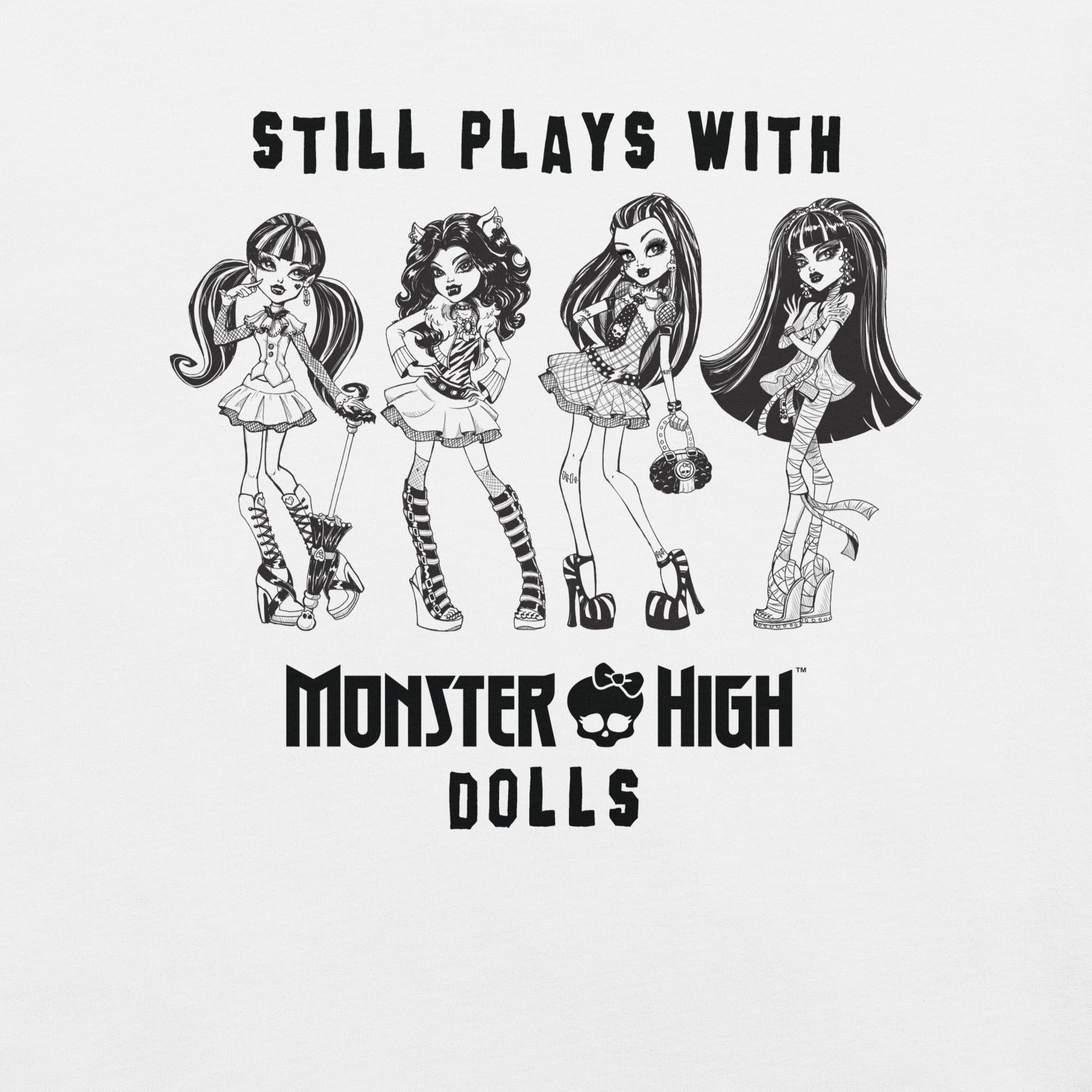 Monster High Still Plays with Monster High Dolls White T-Shirt