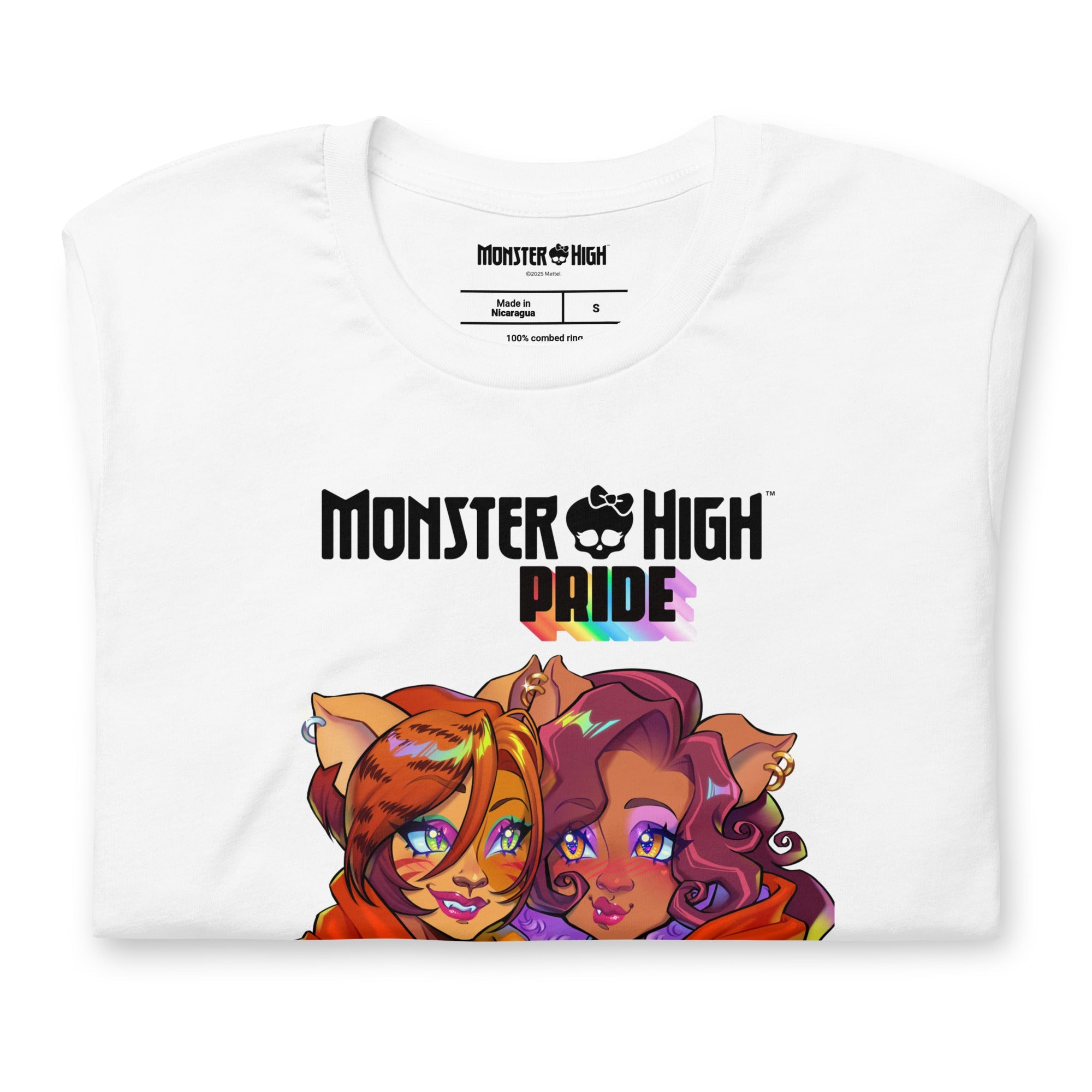 Monster High Pride Toralei & Clawdeen White T-Shirt