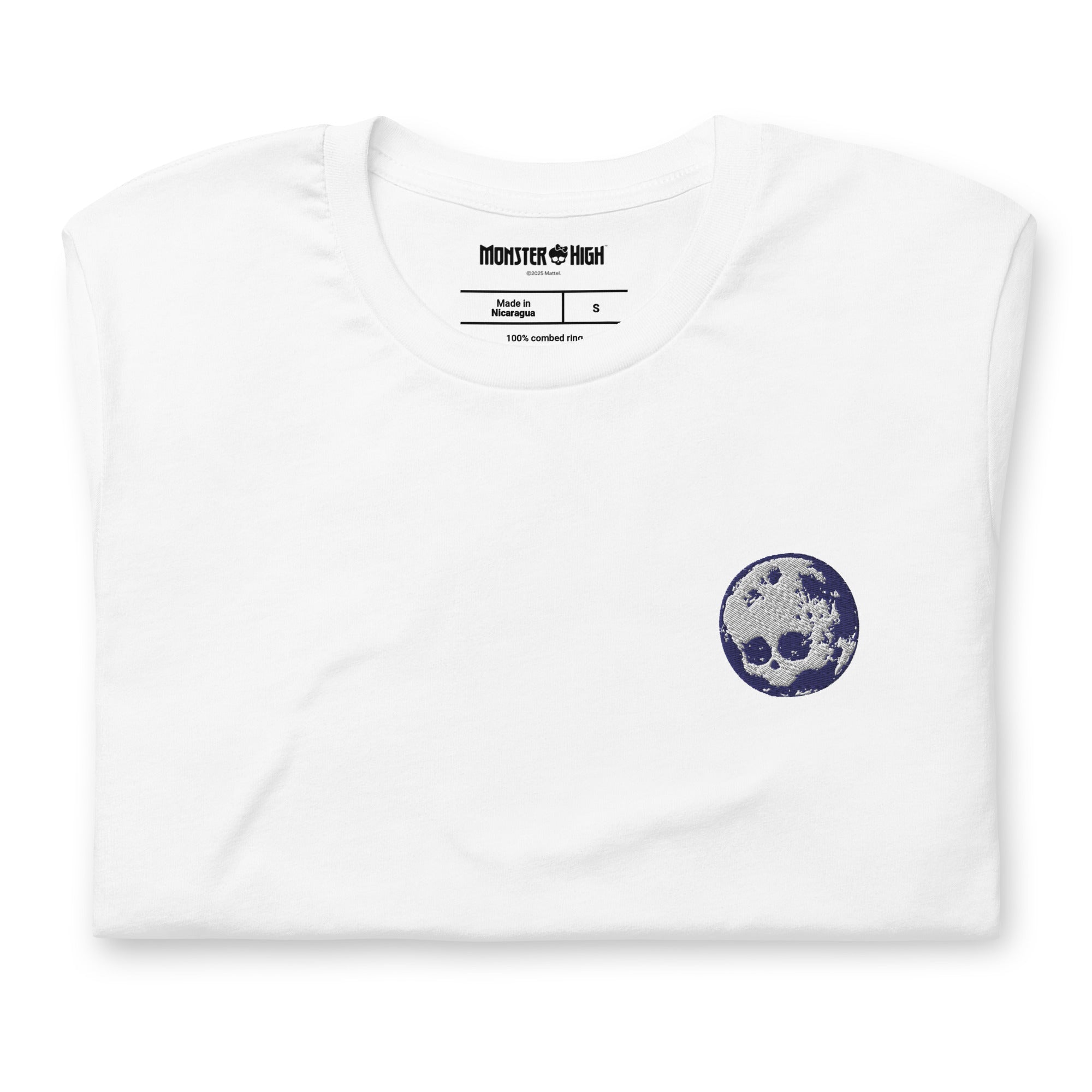 Monster High Full Moon  Embroidered White T-Shirt