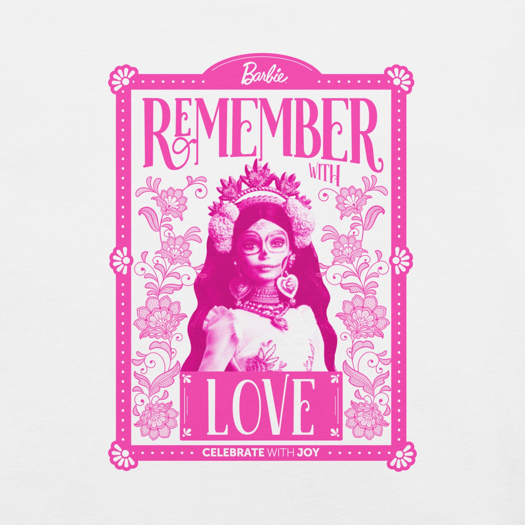 Barbie Día de Muertos Remember Love White T-Shirt
