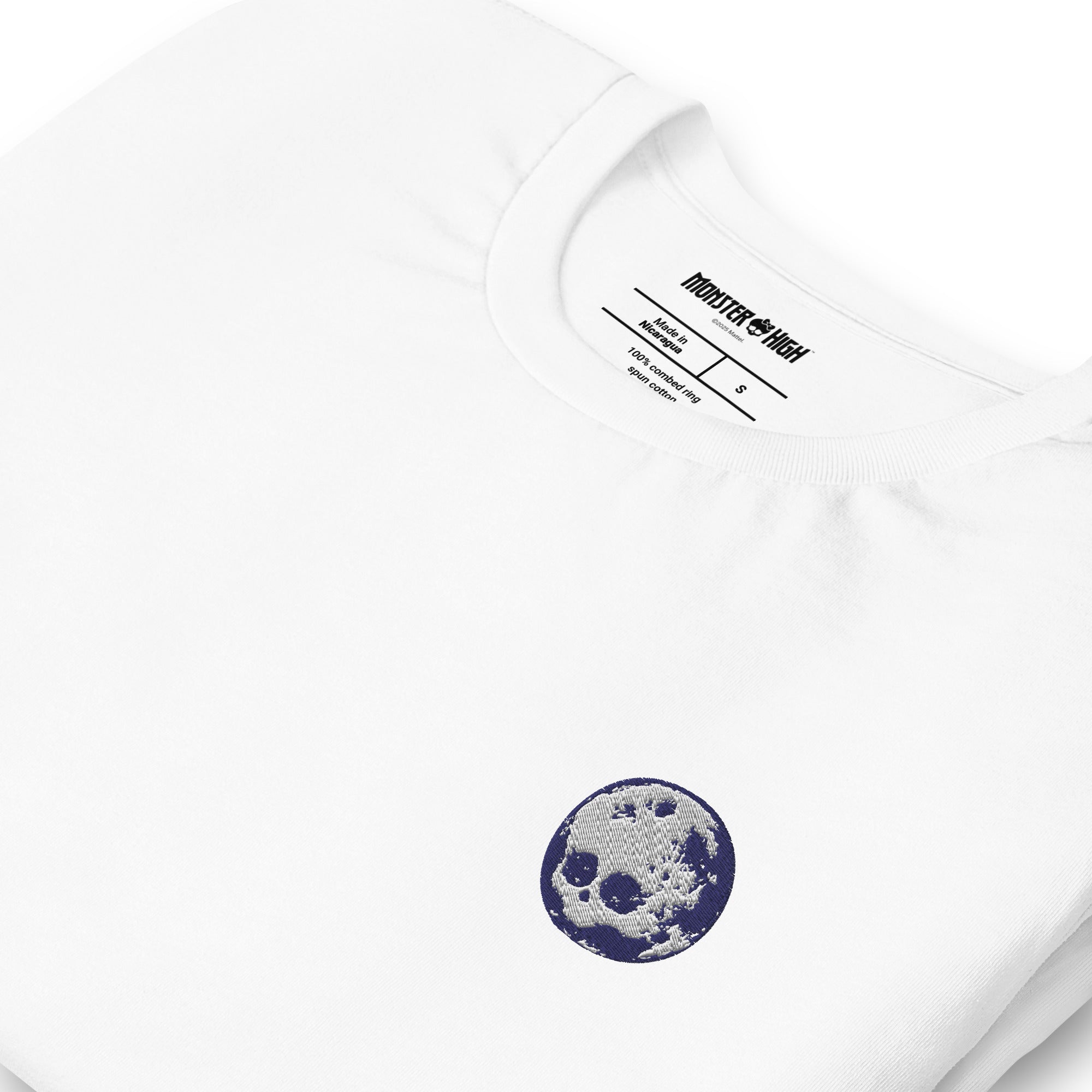 Monster High Full Moon  Embroidered White T-Shirt