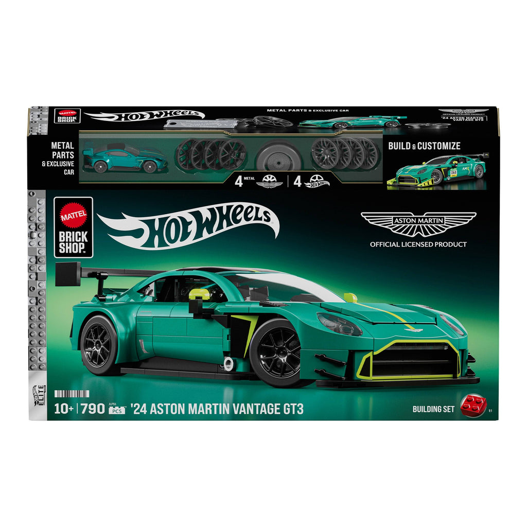 Mattel Brick Shop Hot Wheels ’24 Aston Martin Vantage GT3 Building Set