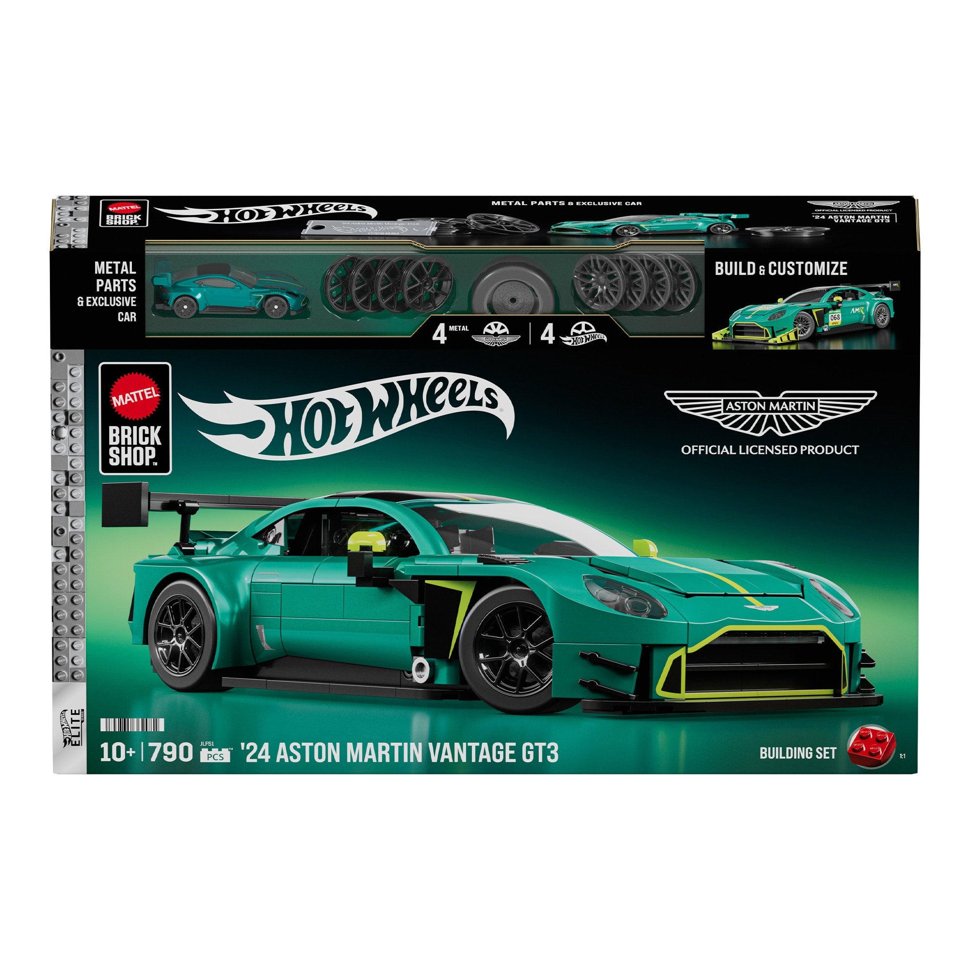 Mattel Brick Shop Hot Wheels ’24 Aston Martin Vantage GT3 Building Set