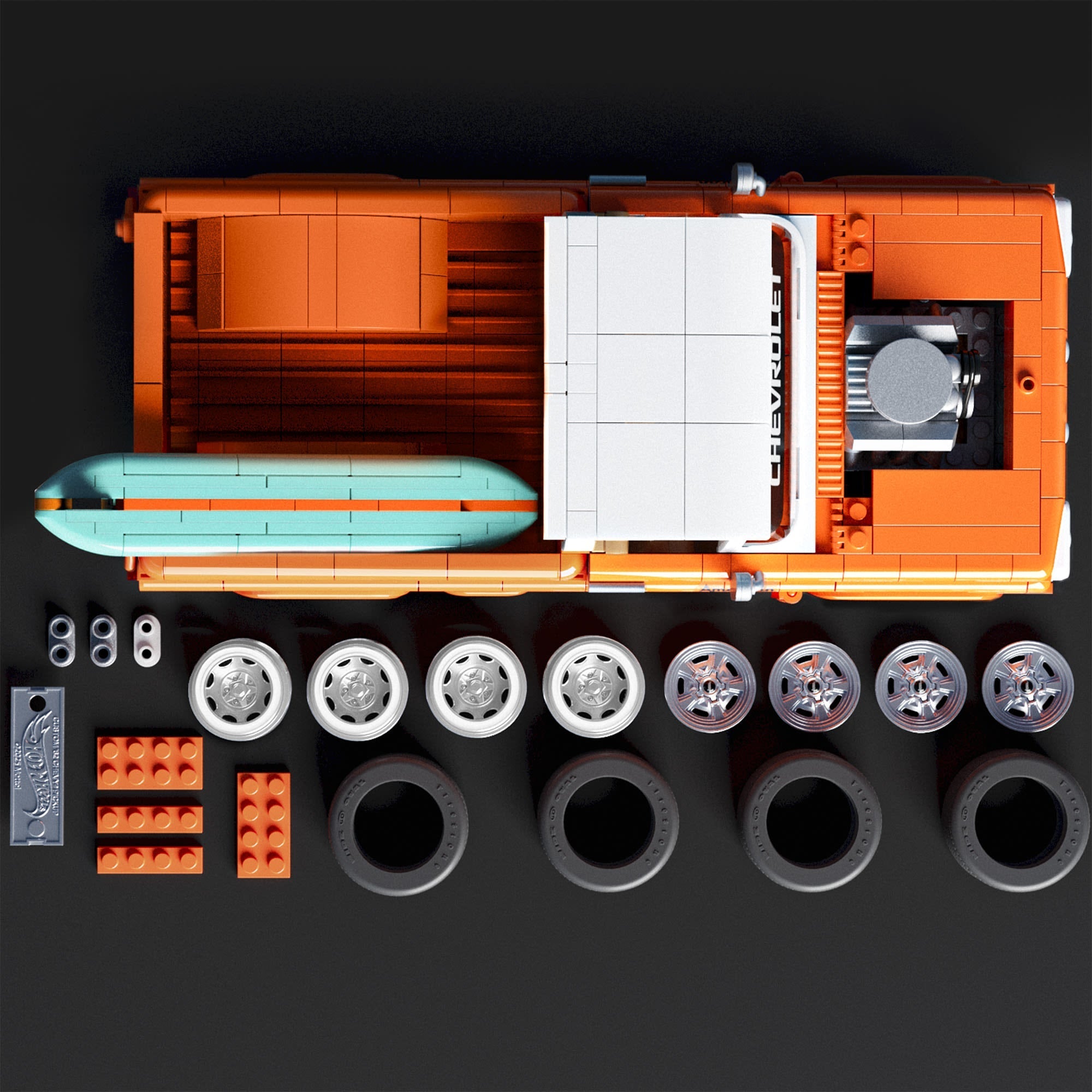 Mattel Brick Shop Hot Wheels Custom ’62 Chevy Pickup Building Set