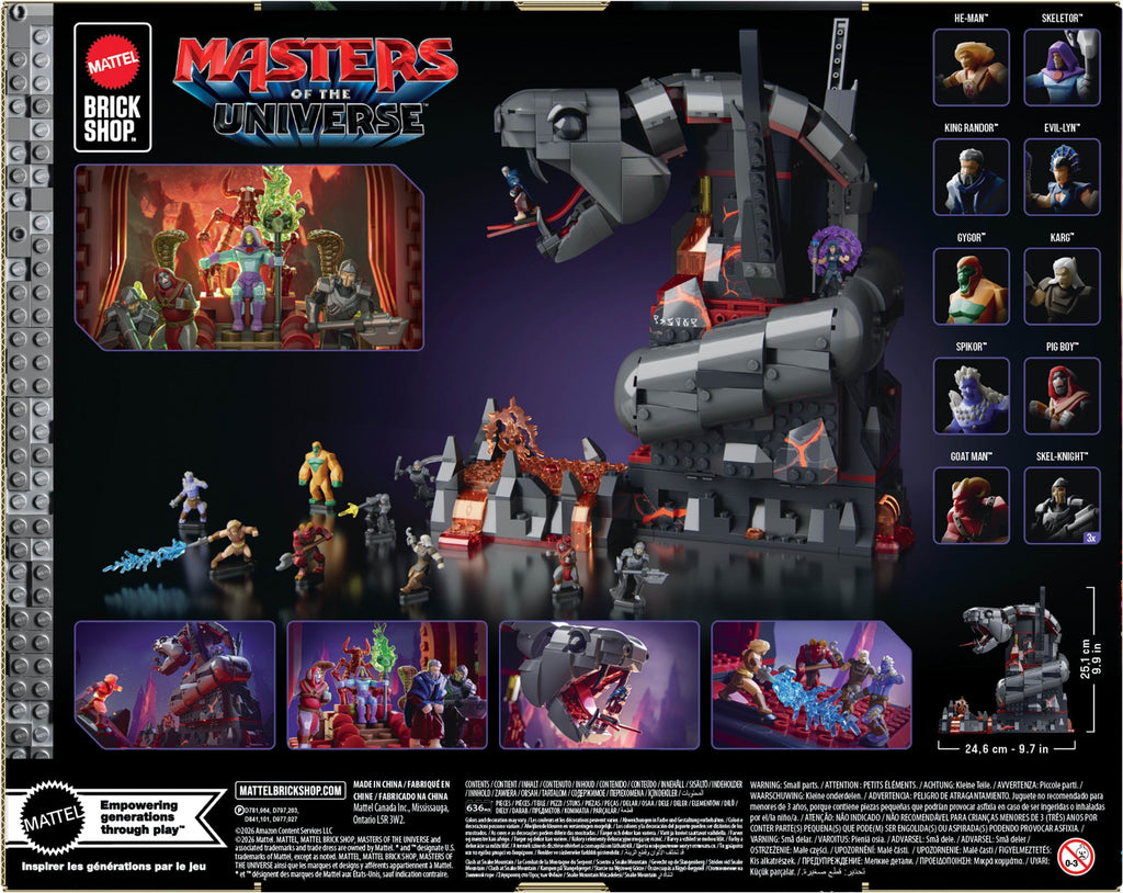 Mattel Brick Shop Masters of the Universe Clash at Snake Mountain Building Set