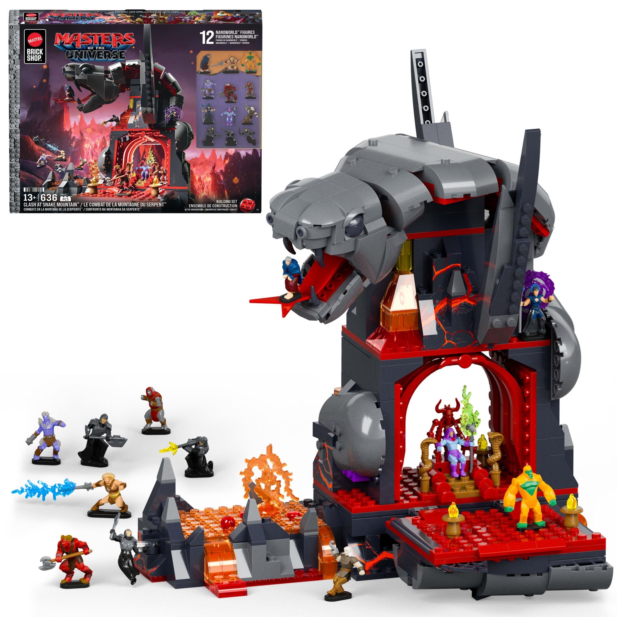 Mattel Brick Shop Masters of the Universe Clash at Snake Mountain Building Set