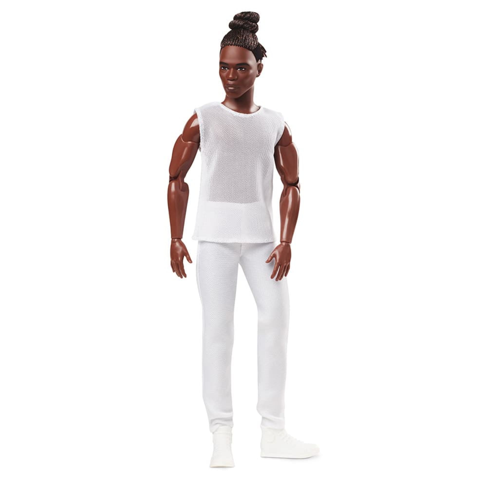 Barbie Looks Ken Doll (Brunette with Braids & Bun Hairstyle)