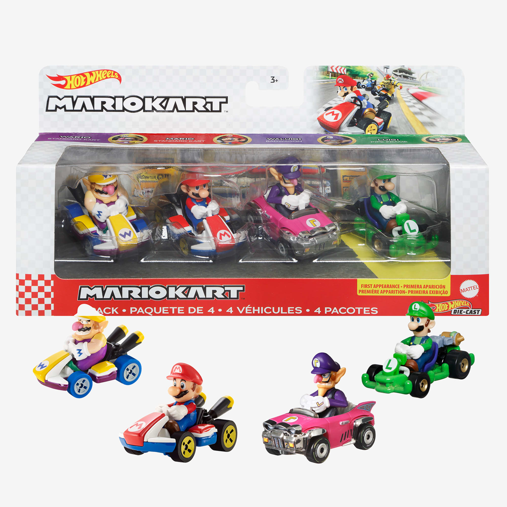 Hot Wheels Mario Kart Vehicles 4-Pack